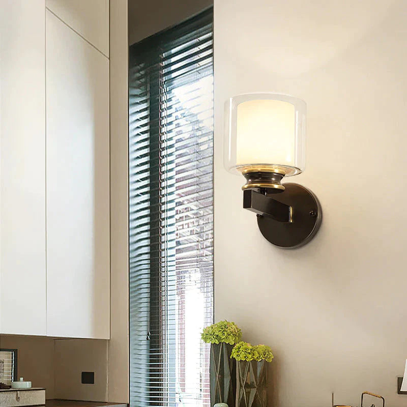 Lampe de chambre moderne Applique murale en cuivre à miroir unique