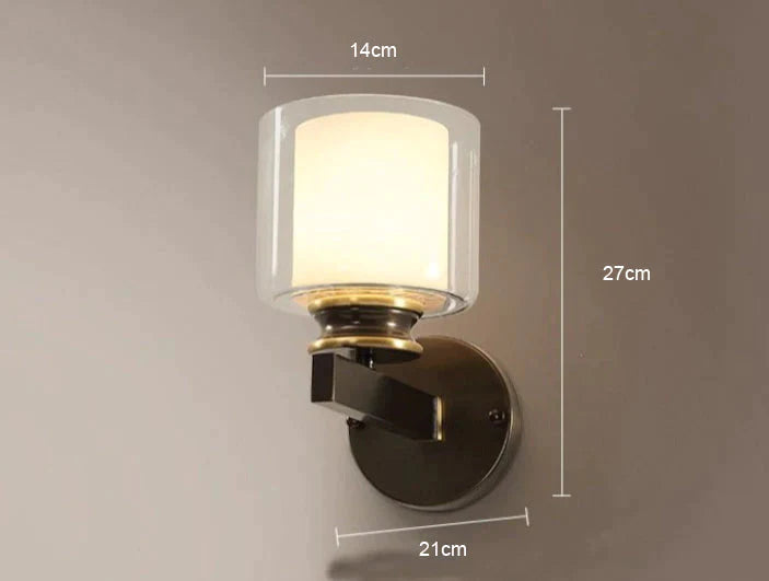 Lampe de chambre moderne Applique murale en cuivre à miroir unique
