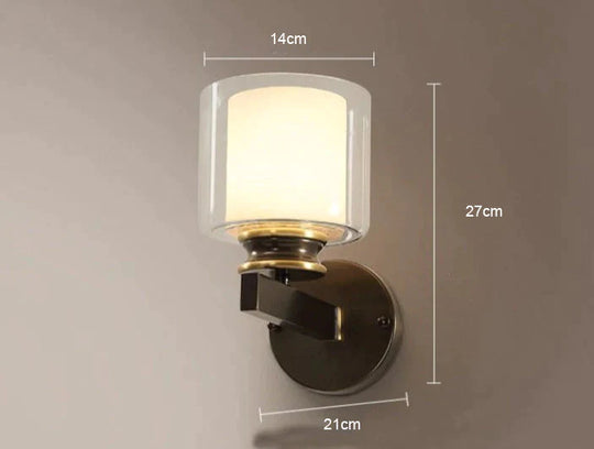 Lampe de chambre moderne Applique murale en cuivre à miroir unique