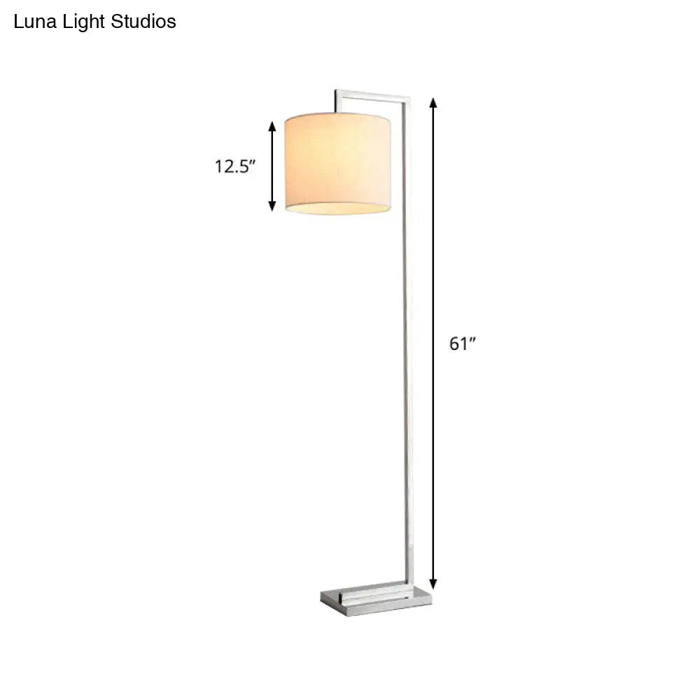 Modern Beige Cylinder Floor Lamp: Led Standing Light For Living Room