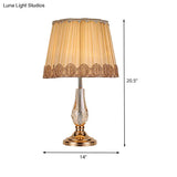 Modern Beige Desk Lamp With Wide Flare Shade - Perfect For Living Room