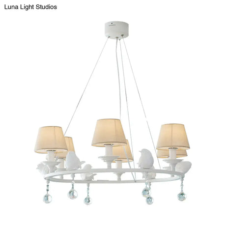 Modern Bird Pendant Chandelier In White For Villa