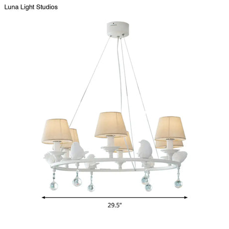 Modern Bird Pendant Chandelier In White For Villa