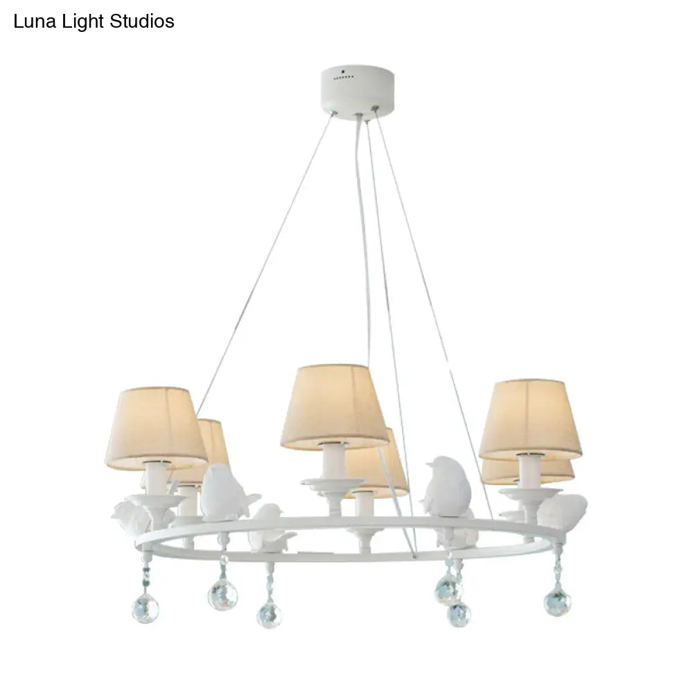 Modern Bird Pendant Chandelier In White For Villa