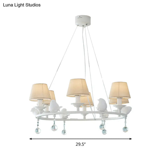 Modern Bird Pendant Chandelier In White For Villa