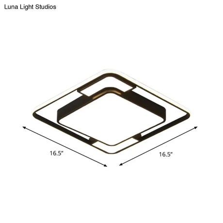 Modern Black Acrylic Ceiling Light Led Flush Mount - Warm/White/3 Color Living Room