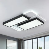 Modern Black Acrylic Led Flush Ceiling Light Fixture / 23.5’ Third Gear