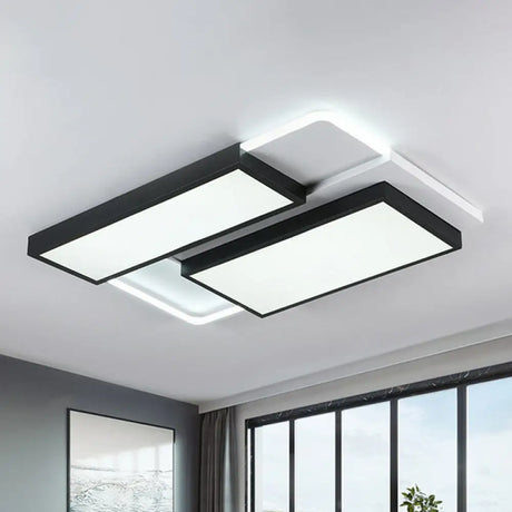 Modern Black Acrylic Led Flush Ceiling Light Fixture / 23.5’ Third Gear