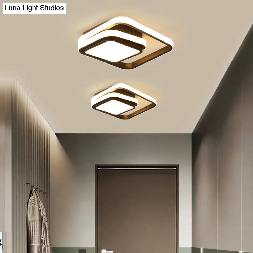 Modern Black Aluminum Led Flush Mount Ceiling Light For Foyer