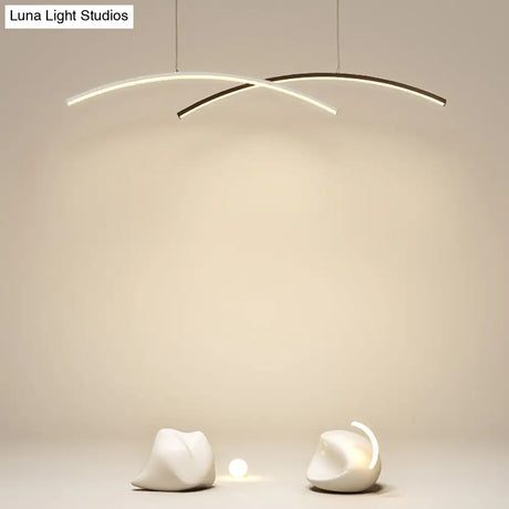 Modern Black And White Arc Ceiling Led Island Light For Living Room