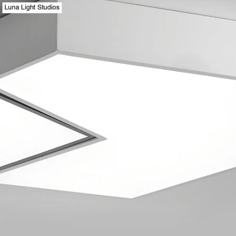 Modern Black And White Hexagon Ceiling Light Acrylic Shade Mount Fixture 11’/15’/19’ Dia -