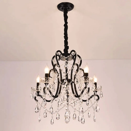 Modern Black Bedroom Chandelier - 4/5 Light Crystal Stands Swag Hanging Ceiling Fixture 5 /
