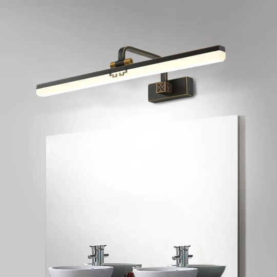 Modern Black/Brass Metal Wall Sconce Led Vanity Light For Dressing Table Black