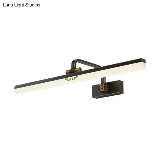 Modern Black/Brass Metal Wall Sconce Led Vanity Light For Dressing Table