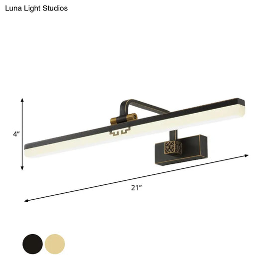 Modern Black/Brass Metal Wall Sconce Led Vanity Light For Dressing Table