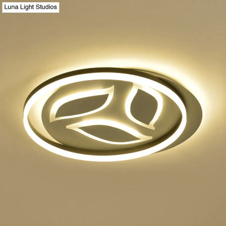 Modern Black Circle Flush Mount Led Ceiling Lamp For Child’s Bedroom