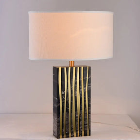 Modern Black Drum Night Table Lamp: 1-Light Fabric Lighting For Bedroom Nightstand