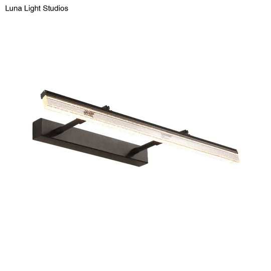 Modern Black Dual Arm Led Wall Mount Vanity Lamp In Warm/White Light