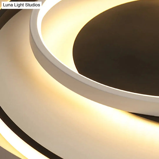 Modern Black Flush Ceiling Lighting Fixture - 18/21.5 Round Acrylic Led Light In Warm/White