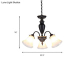 Modern Black Glass Pendant Chandelier With Multiple Light Options For Living Room