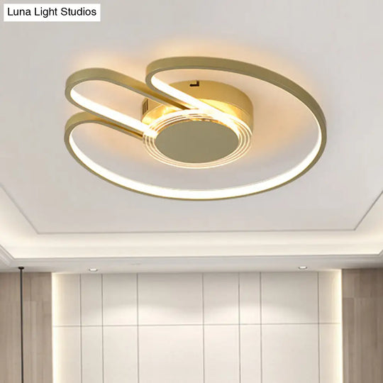 Modern Black/Gold Geometric Frame Flushmount - 16’/19.5’ Led Metal Flush Mounted Lighting