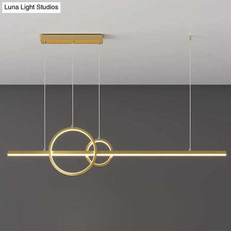 Modern Black/Gold Metallic Led Multi-Pendant Chandelier With Warm/White Light