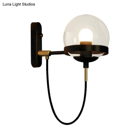 Modern Black/Gold Wall Sconce Light Fixture With Clear/Frosted Glass - Perfect For Living Rooms