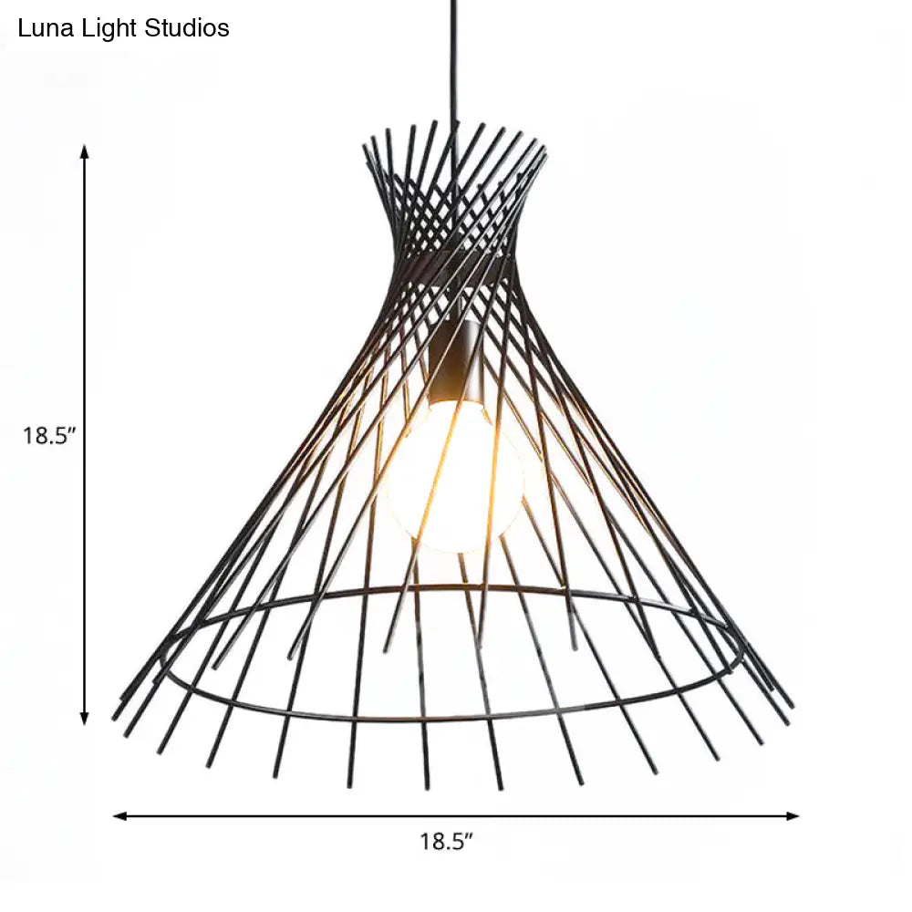 Modern Black Iron 1-Light Pendant Ceiling Lamp For Kitchen Island