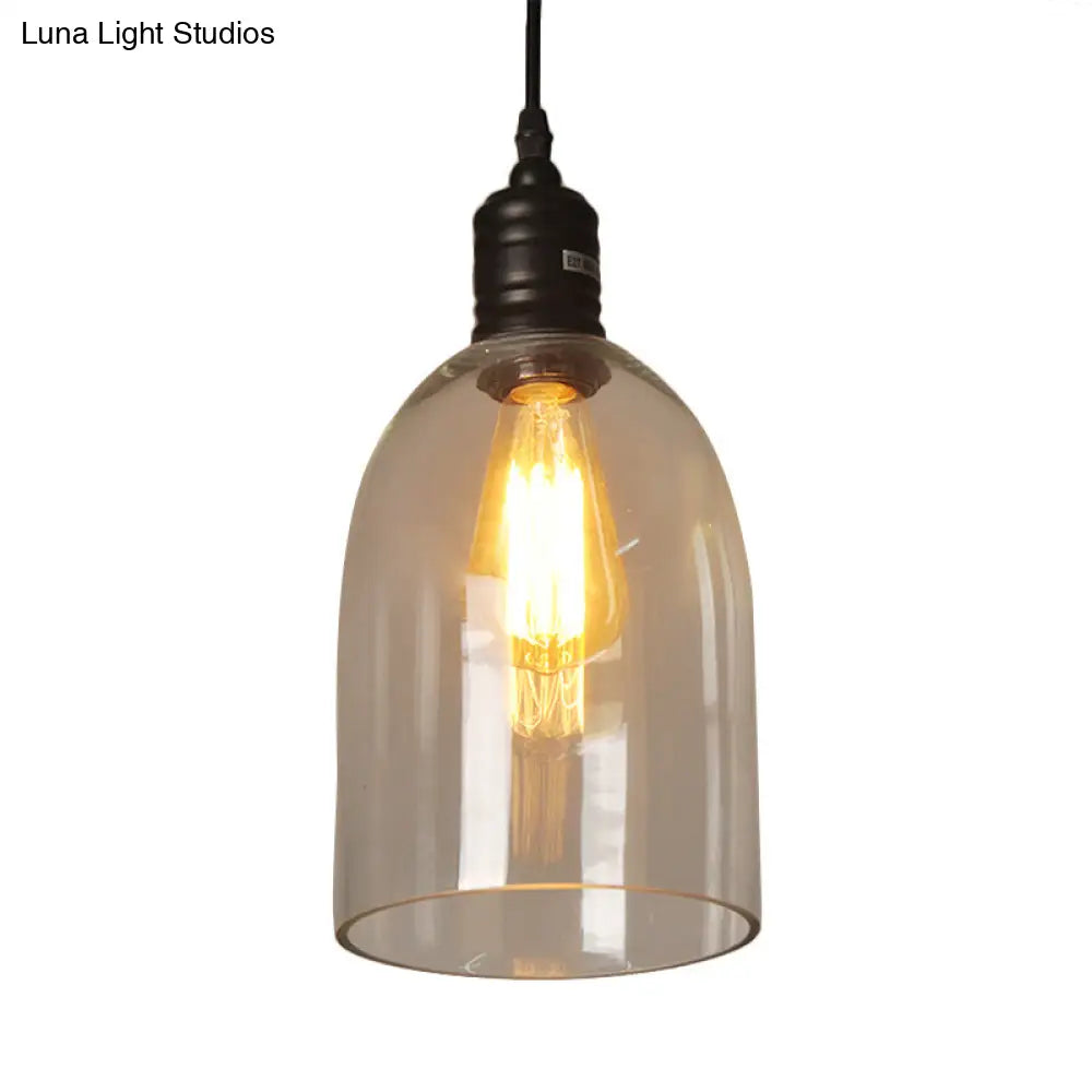 Black Glass Jug Pendant Ceiling Light - Modern 1-Light Hanging Lamp For Coffee Shops