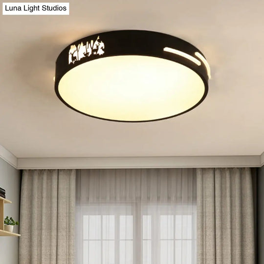 Modern Black Led Flush Mount Ceiling Light Fixture 16/19.5 Wide White/Warm / 16 Warm