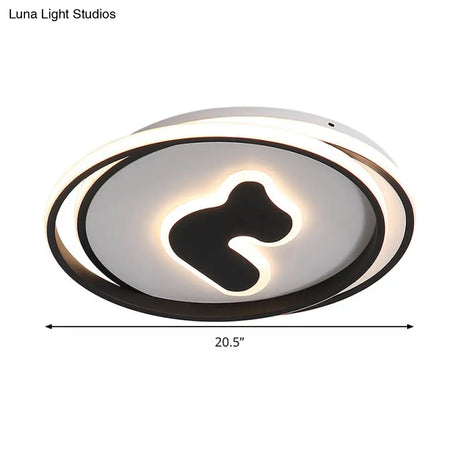 Modern Black Led Flush Mount Ceiling Light Fixture - 16.5’/20.5’ Wide Circle Acrylic