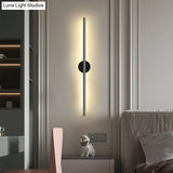 Modern Black Led Wall Sconce For Living Room - Stylish Metallic Fixture