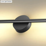 Modern Black Led Wall Sconce For Living Room - Stylish Metallic Fixture