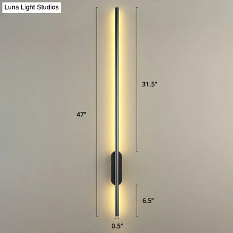 Modern Black Led Wall Sconce For Living Room - Stylish Metallic Fixture