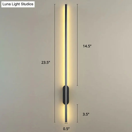 Modern Black Led Wall Sconce For Living Room - Stylish Metallic Fixture