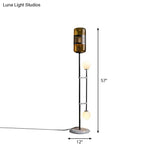 Modern Black Metal Floor Lamp With Unique Linear Capsule Arch Design For Living Room