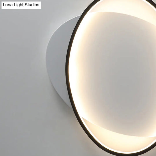 Modern Black Oval Led Flush Mount Ceiling Lamp - 16’/19.5’ Wide In Warm/White Light