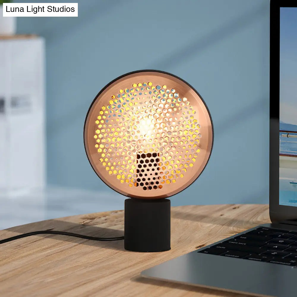 Modern Black Round Book Light With Metal Shade - 1 Head Task Lighting
