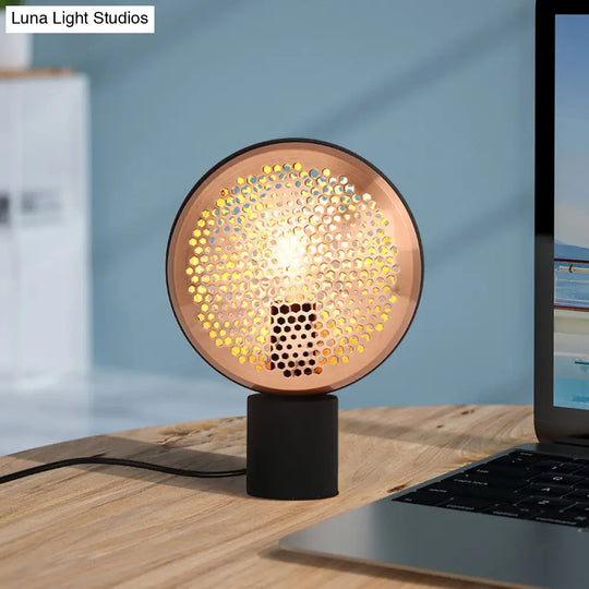 Modern Black Round Book Light With Metal Shade - 1 Head Task Lighting