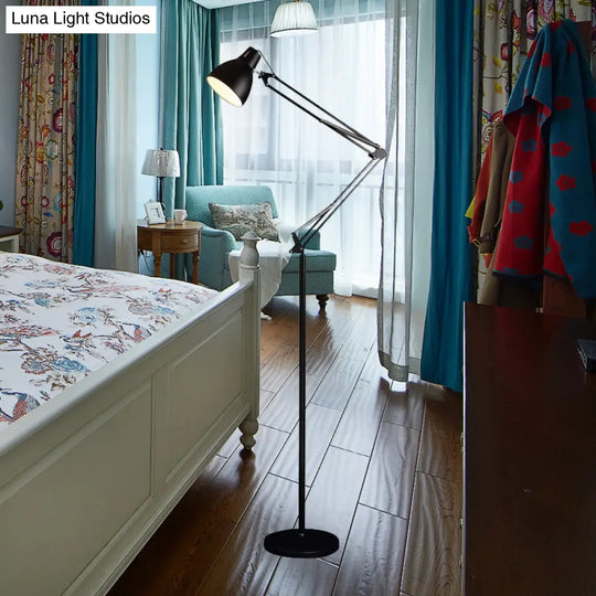 Modern Black/Silver Metallic Dome Shade Floor Lamp For Living Room With 1 Head