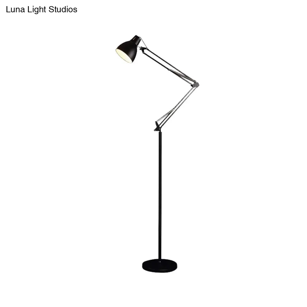 Modern Black/Silver Metallic Dome Shade Floor Lamp For Living Room With 1 Head