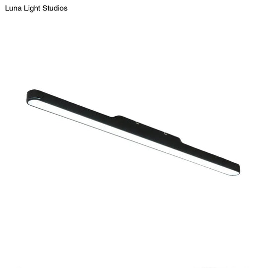 Modern Black/Silver Oval Led Flush Light For Office - 23.5/35.5/47 Wide