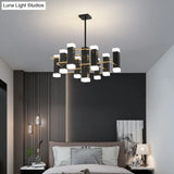 Modern Black Sputnik Pendant Chandelier with 4/8 Heads in 2 Color Options
