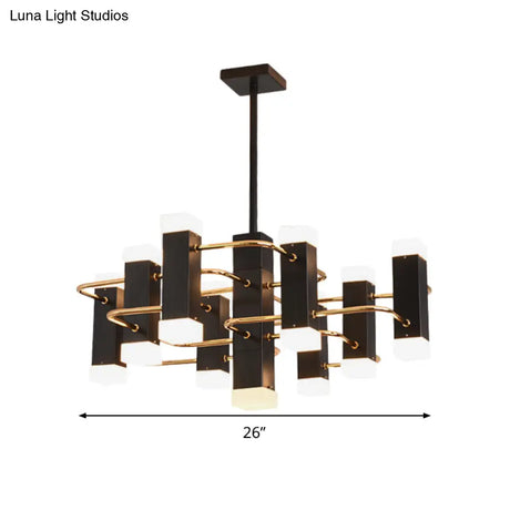 Modern Black Sputnik Pendant Chandelier with 4/8 Heads in 2 Color Options