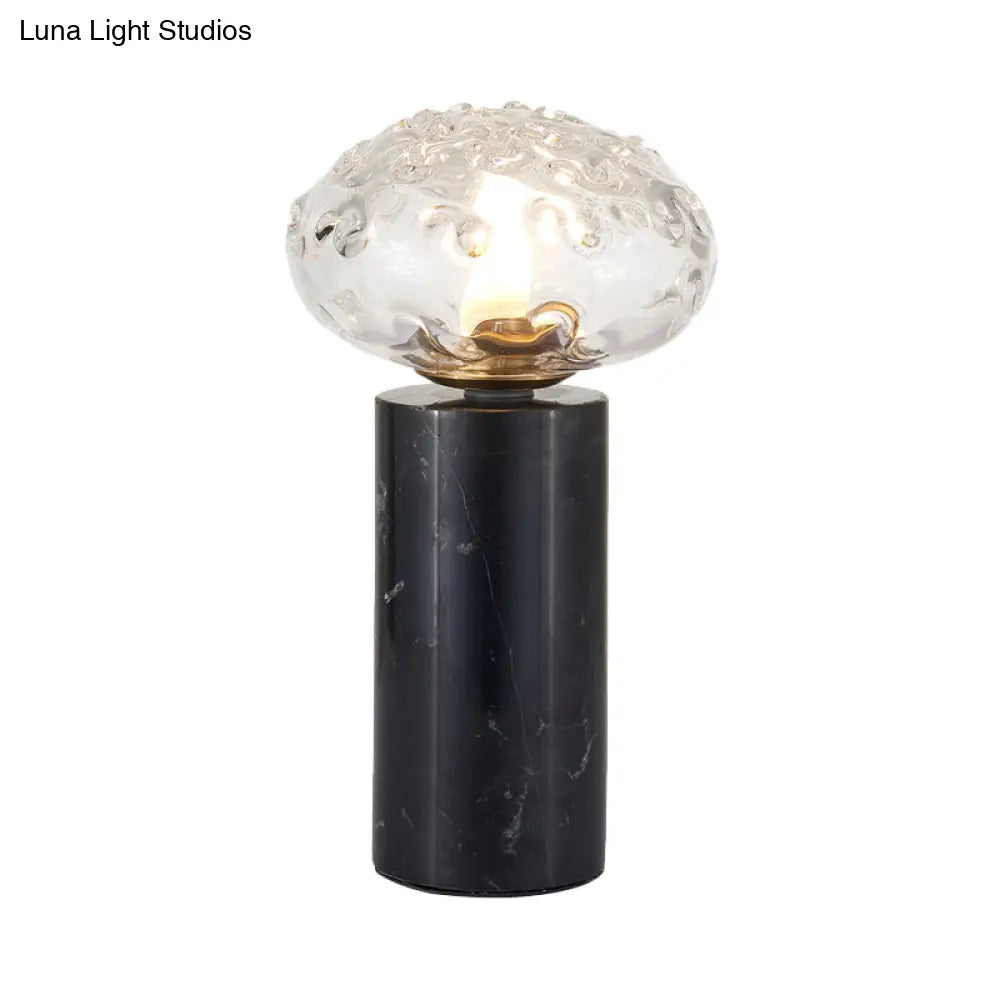 Modern Black Table Lamp With Crystal Shade - Ideal Reading Light