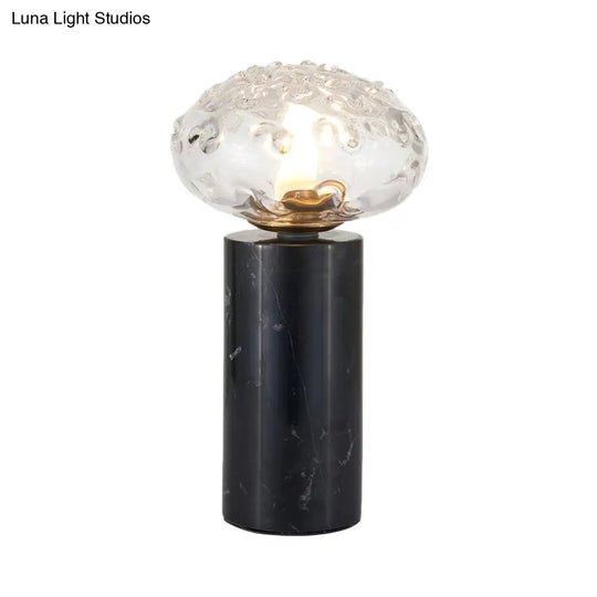 Modern Black Table Lamp With Crystal Shade - Ideal Reading Light