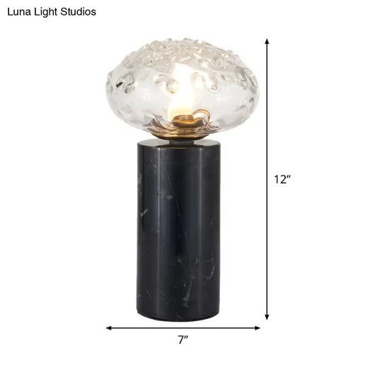 Modern Black Table Lamp With Crystal Shade - Ideal Reading Light