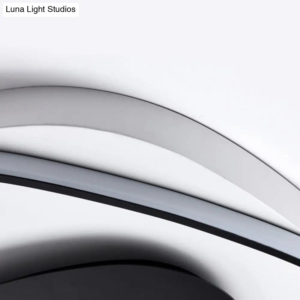 Modern Black Triangle Led Ceiling Light Fixture - Warm/White Acrylic Flush Mount Lighting
