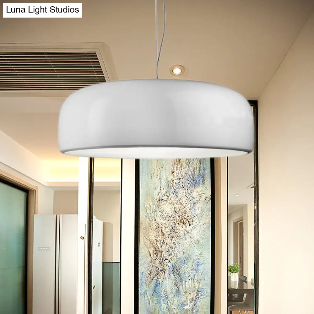 Modern Black/White Dome Hanging Ceiling Light Single Head Metal Pendant Fixture - 14/19/23.5 Wide