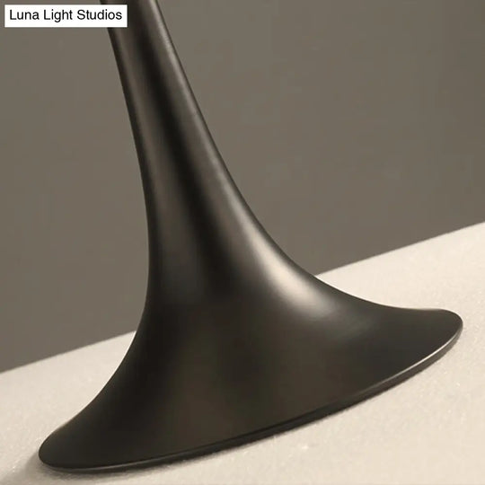 Modern Black/White Drum Shade Floor Lamp - 1-Light Aluminum Light 12/16 Width Ideal For Living Room